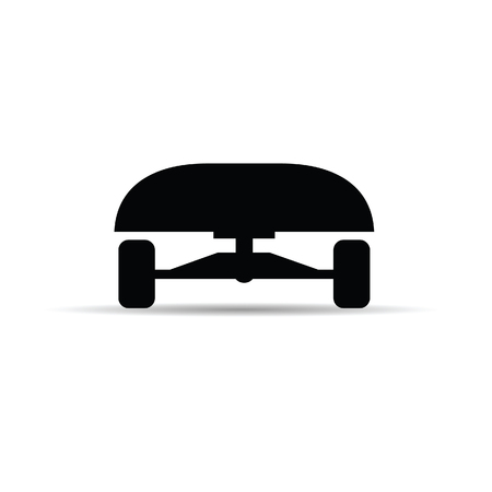 skateboard black color illustrationのイラスト素材