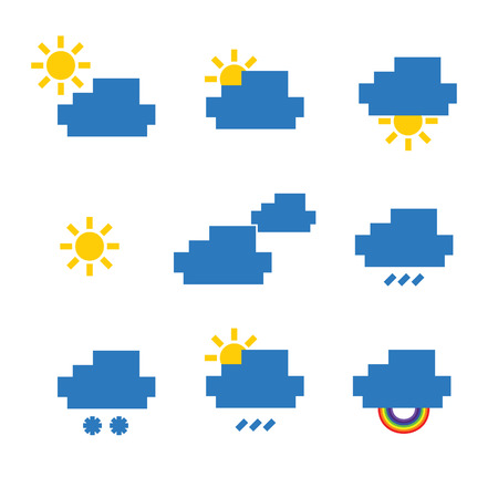 weather icon set color illustrationのイラスト素材