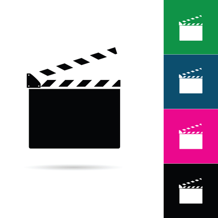film clapper icon illustration in colorfulのイラスト素材