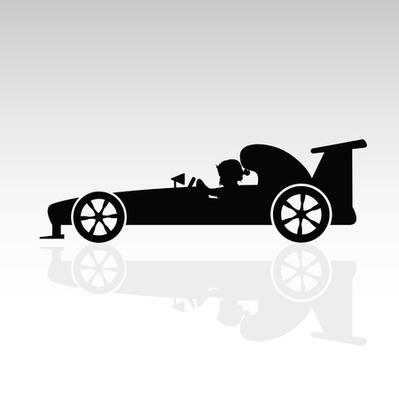 child cute drive car illustration silhouetteのイラスト素材