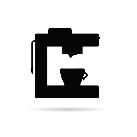 coffee espresso machine black icon illustrationのイラスト素材