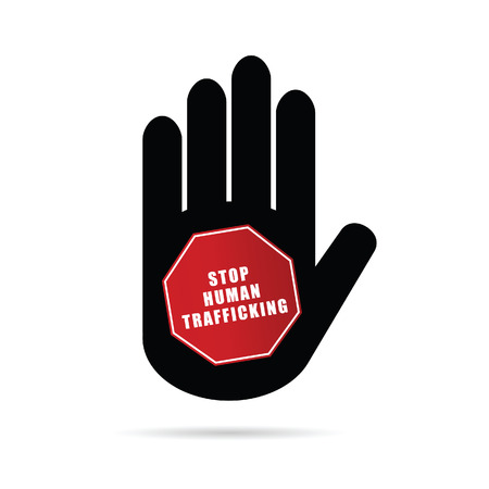 stop humain trafficking illustration in handのイラスト素材