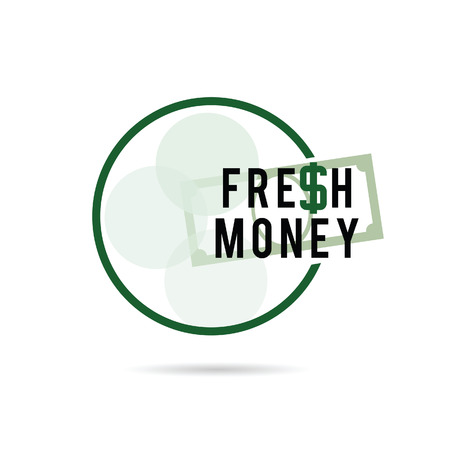 fresh money dollar green color art illustrationのイラスト素材