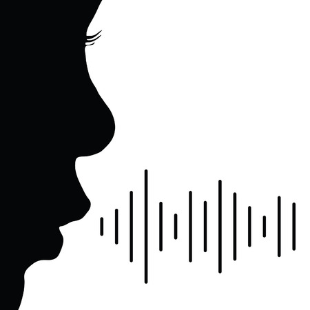 child voice vector in black color illustration on whiteのイラスト素材