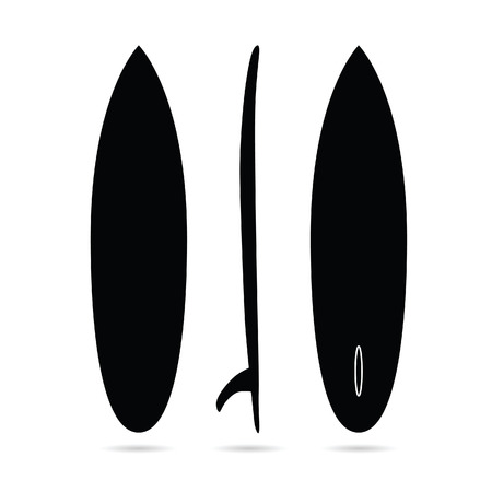 surfboard set in black color water illustration on whiteのイラスト素材