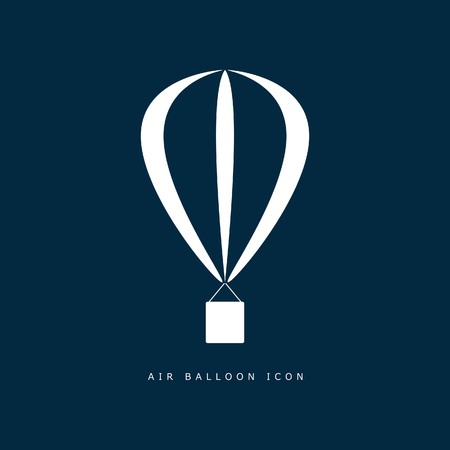 balloon air icon in white color illustration on blue backgroundのイラスト素材