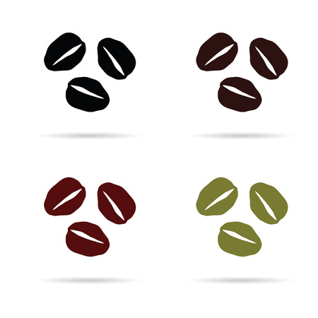 coffee beans icon illustration in colorful on white backgroundのイラスト素材