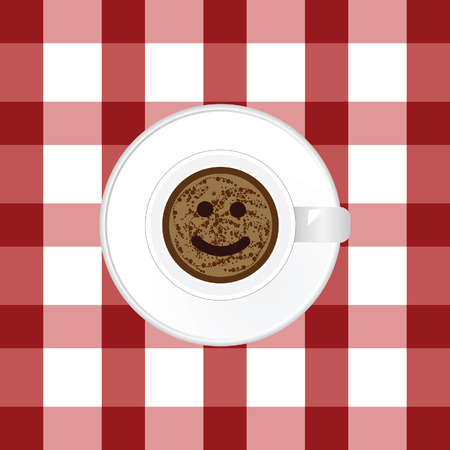 cup of coffee hot with smiley icon illustration in colorfulのイラスト素材