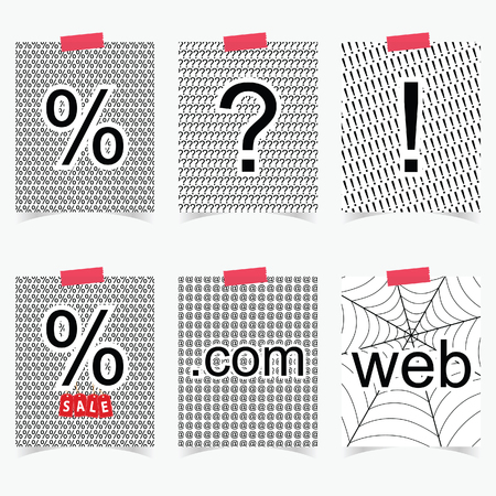 poster with various symbol design art illustration on whiteのイラスト素材