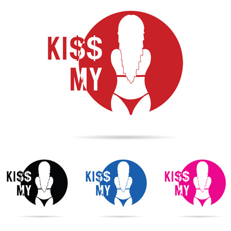 girl sensual set color illustration on white backgroundのイラスト素材