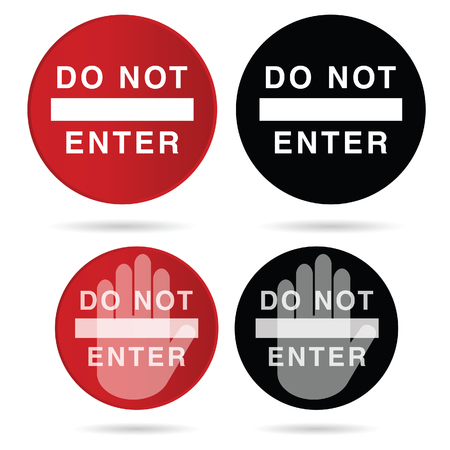 do not enter sign in red and black color set illustrationのイラスト素材