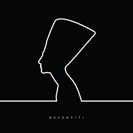 nefertiti face beauty illustration on black backgroundのイラスト素材