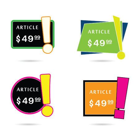 Article price offer set in diferent frame color art illustrationのイラスト素材