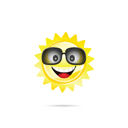 sun sweet with sunglasses illustration in colorfulのイラスト素材