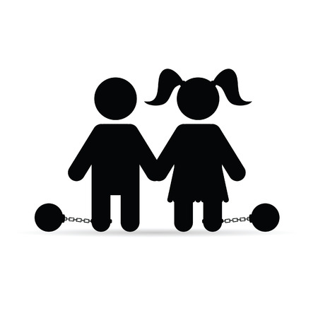 children icon with prision ball illustration on whiteのイラスト素材