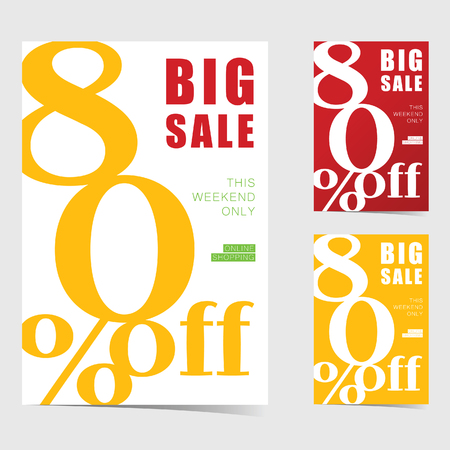 Big sale weekend poster set illustration in colorfulのイラスト素材
