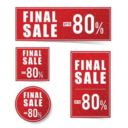 Final sale advertising set illustration in colorfulのイラスト素材