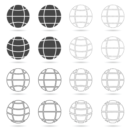 Globe set icon illustration on whiteのイラスト素材