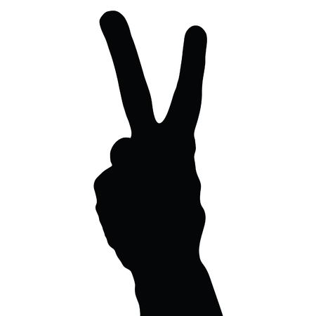 finger silhouette art illustrationのイラスト素材