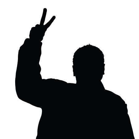 man silhouette peace art illustrationのイラスト素材