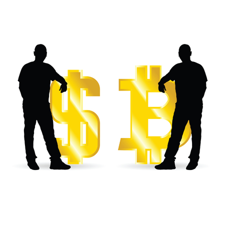 man relying on money art illustrationのイラスト素材