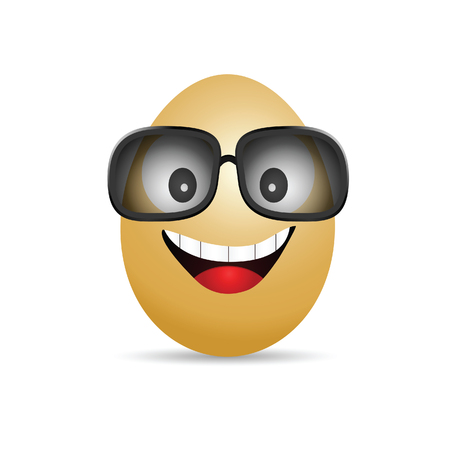 egg with glasses vector illustration on white backgroundのイラスト素材