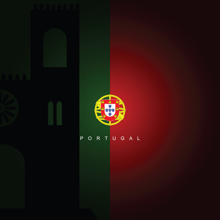 Portugal flag with sign art illustrationのイラスト素材
