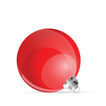 Christmas ball red art, vector illustration.のイラスト素材