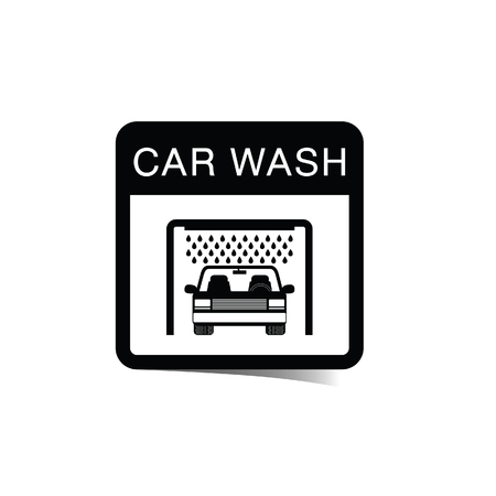 car wash sticker illustration in black colorのイラスト素材