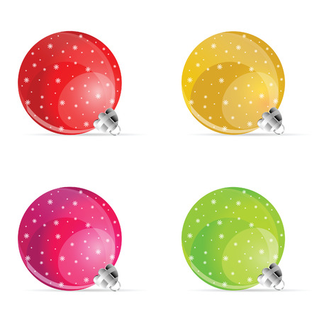 Christmas ball colored set art illustrationのイラスト素材