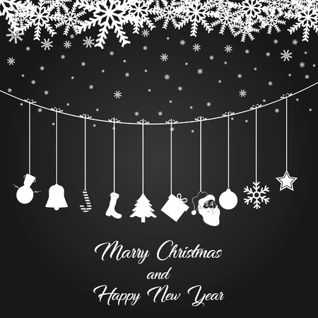 New year and merry christmas card art vector illustrationのイラスト素材