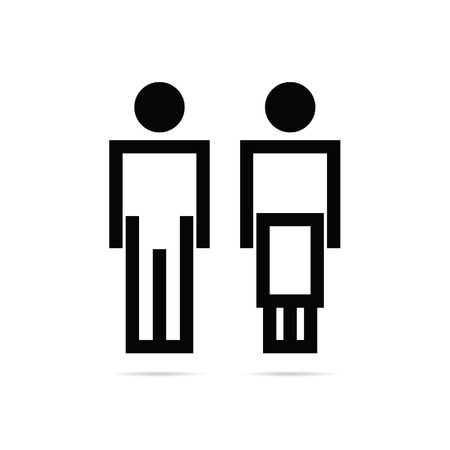 couple line icon illustration on whiteのイラスト素材