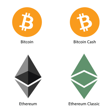 Cryptocurrency money set illustration in colorful.のイラスト素材