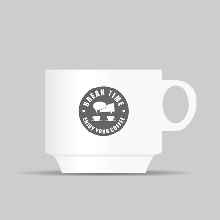 Coffee cup with break time on it art illustrationのイラスト素材