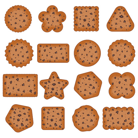 cookies with chocolate set art illustrationのイラスト素材