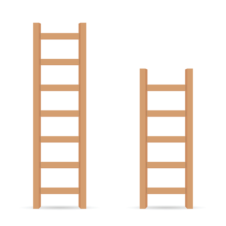 Ladder in light brown color illustration on white background.のイラスト素材