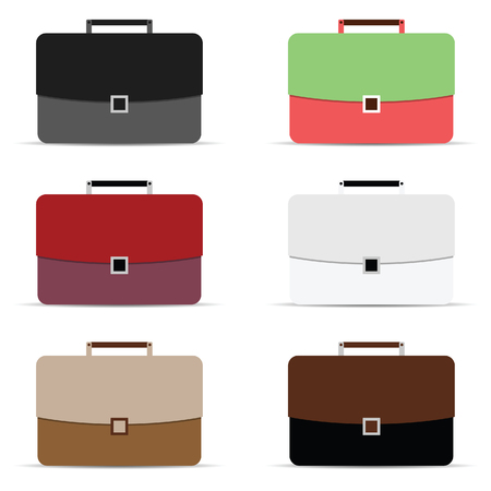 briefcase icon in different color on white backgroundのイラスト素材