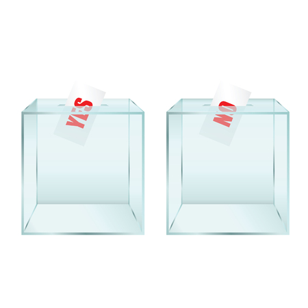Ballot box set illustration.のイラスト素材