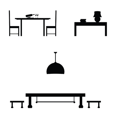 furniture black set art illustrationのイラスト素材