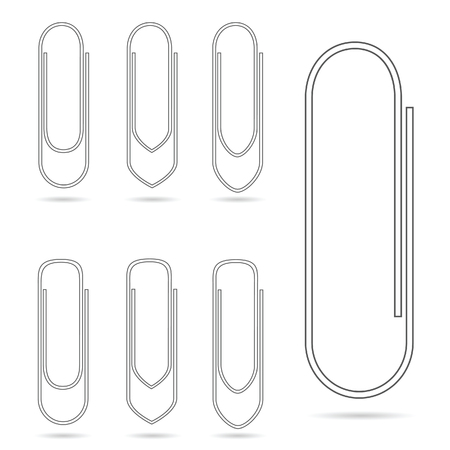 paper clip line set illustration on white backgroundのイラスト素材