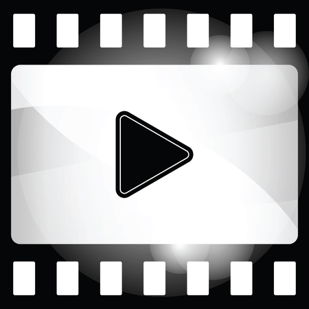 film strip icon with play sign vector illustrationのイラスト素材