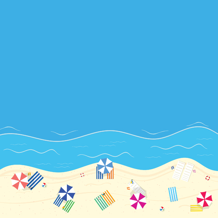 beach vector illustration in colorfulのイラスト素材