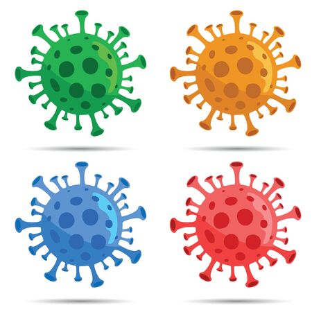 virus icon vector illustration in four colorのイラスト素材