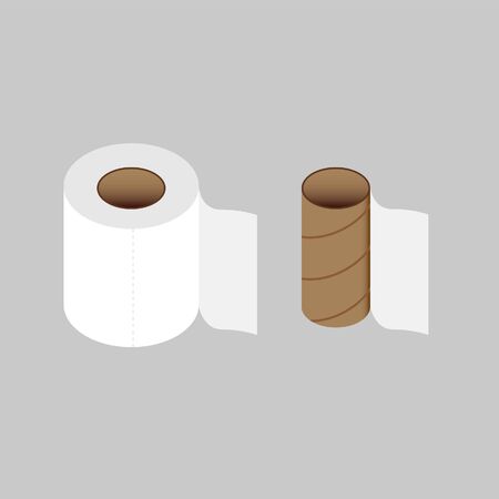 toilet paper color art illustrationのイラスト素材
