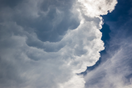 close up part of huge cloud before stromの写真素材