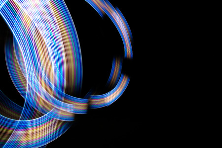 Abstract background of long explosure tale light on black ,Technology backgroud