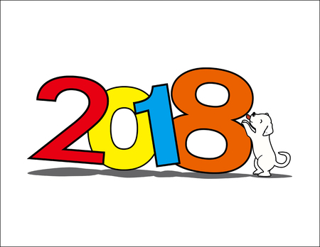 Happy new year 2018 iconのイラスト素材