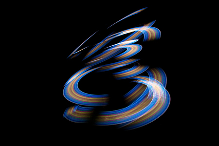 Abstract background of long explosure tale light on black ,Technology backgroud