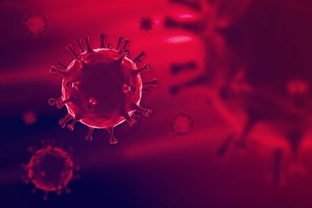 3D rendering. Corona virus , COVID-19 microscopic virus corona virus disease