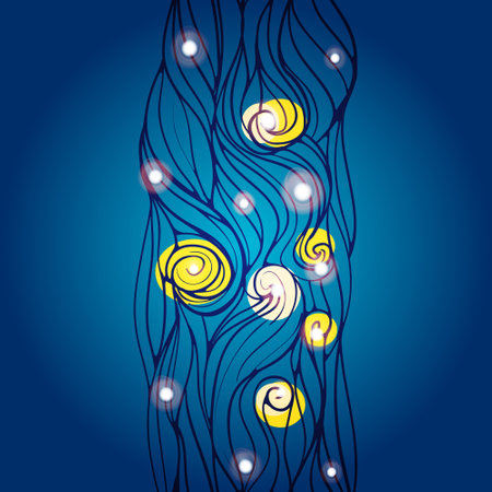 Hair or waves decoration in Van Gogh style.のイラスト素材
